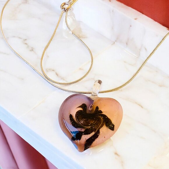 FAS Designer Italy Necklace Sterling Silver & Puffy Heart Pendant Double Sided - Picture 8 of 15